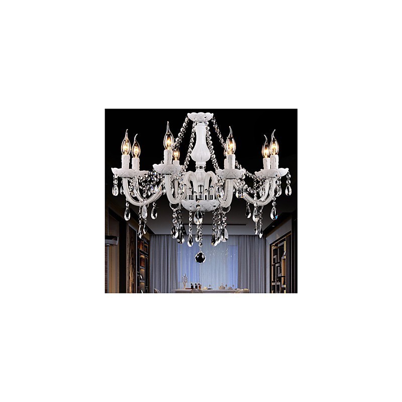 Luster Crystal Modern 8 svetiel súčasné sklo