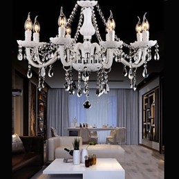 Luster Crystal Modern 8 svetiel súčasné sklo