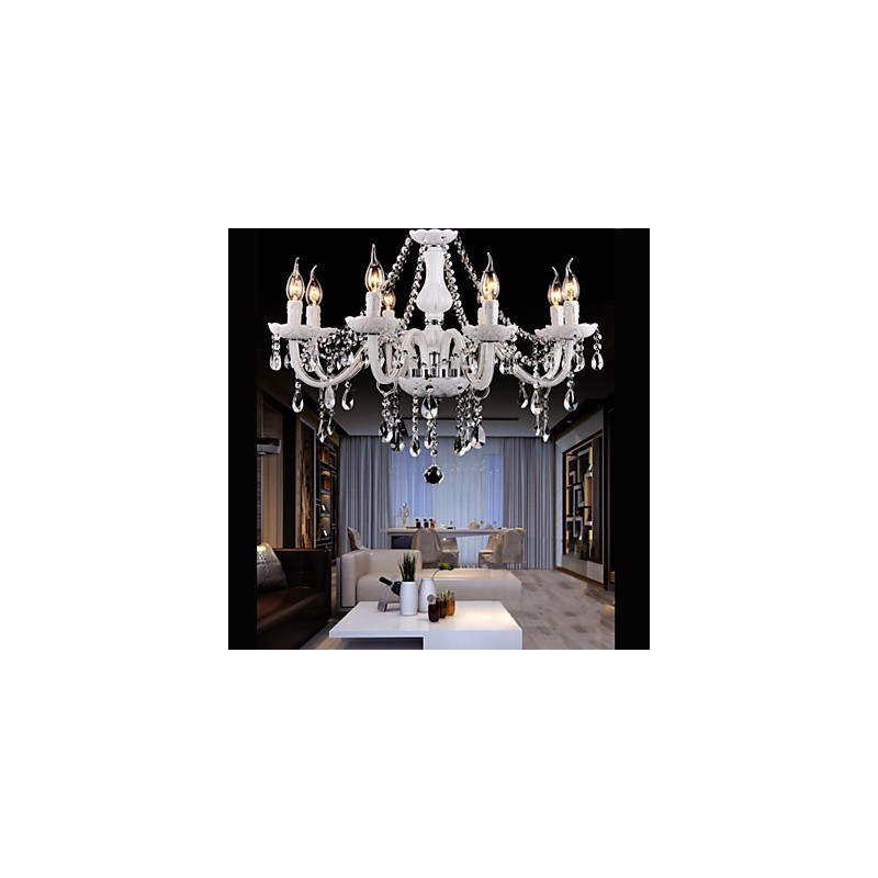 Luster Crystal Modern 8 svetiel súčasné sklo