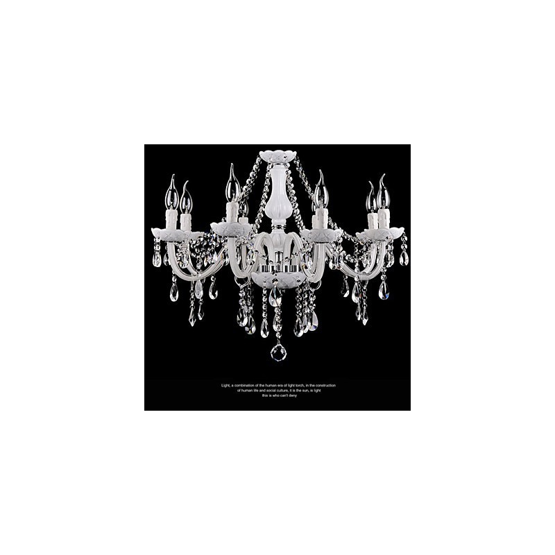 Luster Crystal Modern 8 svetiel súčasné sklo