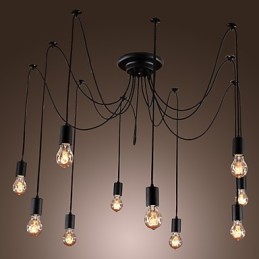 Luster Vintage Design Žiarovky zahrnuté Living 10 svietidiel Závesné svetlo