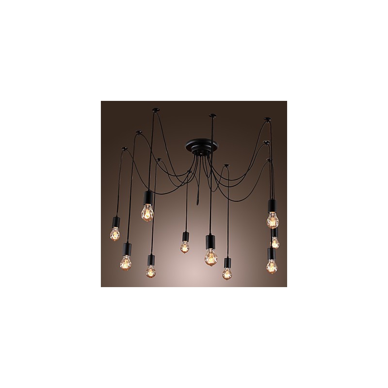 Luster Vintage Design Žiarovky zahrnuté Living 10 svietidiel Závesné svetlo