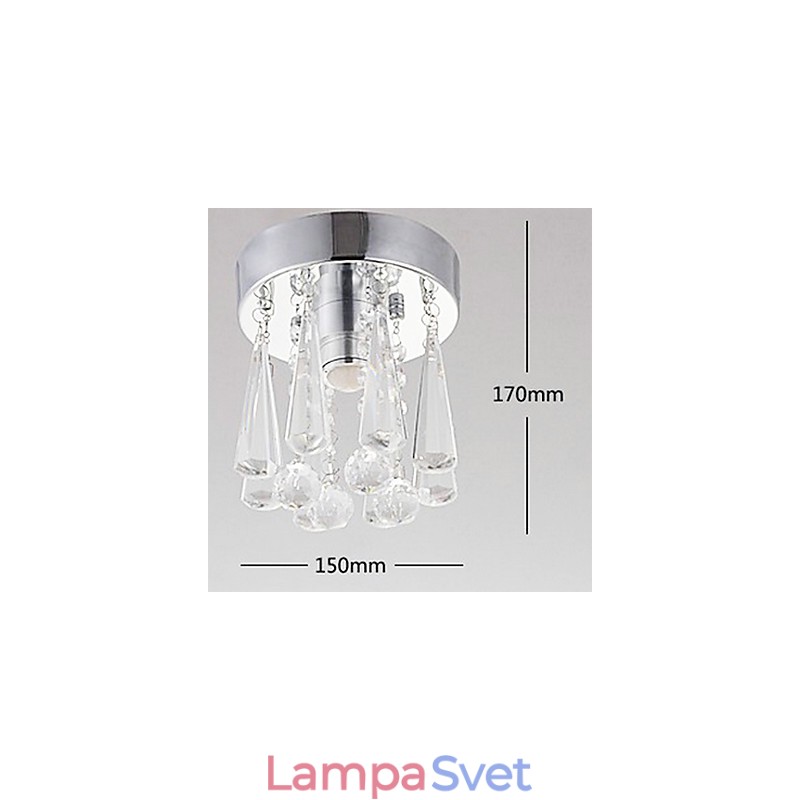 1 ľahká polozapustená montáž z kryštálu