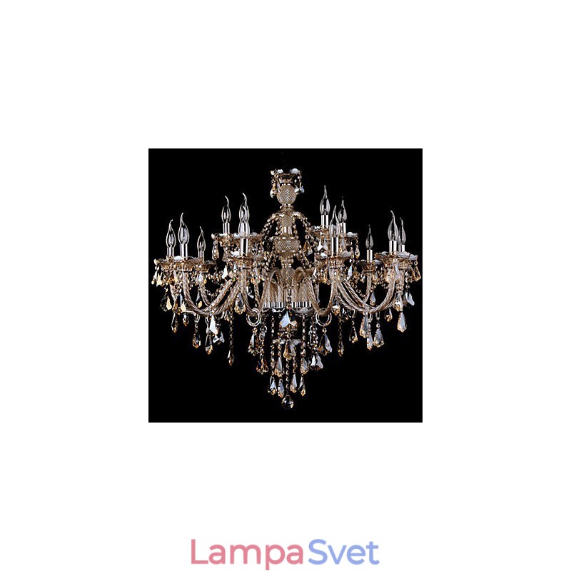 Luster Crystal Cognac Color Luxusné Moderné 2 Tiers Living 15 Lights