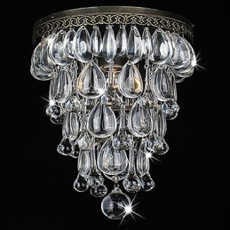 Kryštálová zapustená montáž 1 Light Vintage Iron Galvanic