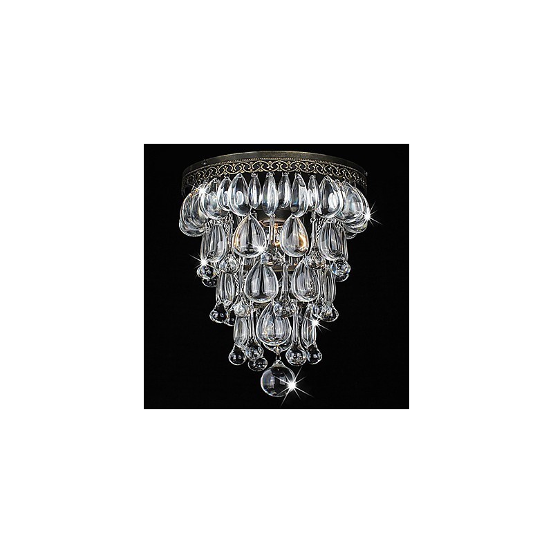 Kryštálová zapustená montáž 1 Light Vintage Iron Galvanic