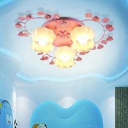 Creative Lamp Lamp Zmluvná vidiecka Sladká ružová ruža 3 Absorb Dome Light