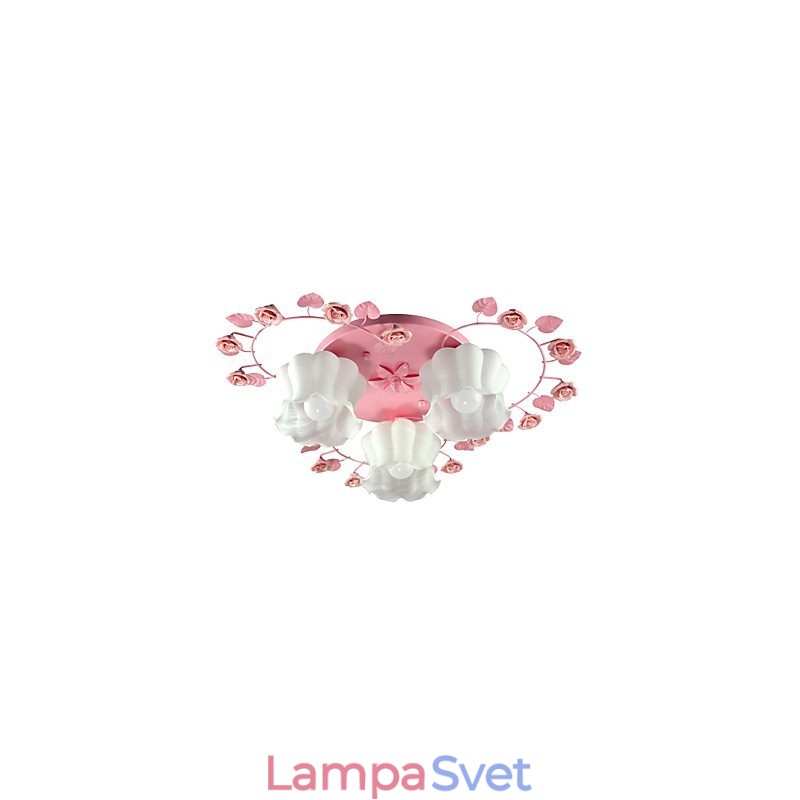 Creative Lamp Lamp Zmluvná vidiecka Sladká ružová ruža 3 Absorb Dome Light