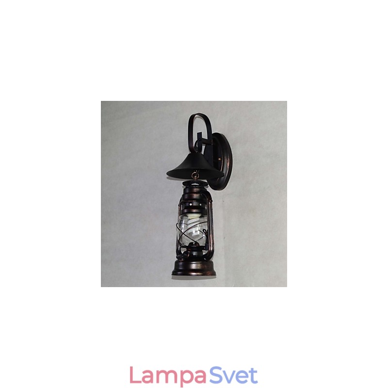 Vintage čierna kovová nástenná lampa s jedným svetlom