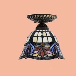 Európske vidiecke výtvarné umenie Vitráže absorbujú svetlo kupolovej lampy