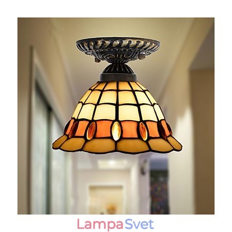 Európske vidiecke výtvarné umenie Vitráže absorbujú svetlo kupolovej lampy Európske vidiecke výtvarné umenie Vitráže absorbujú svetlo kupolovej lampy