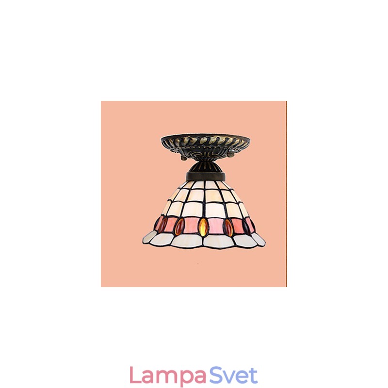 Európske vidiecke výtvarné umenie Vitráže absorbujú svetlo kupolovej lampy