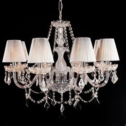 Luster Crystal Luxury Modern Living 8 svetiel s látkovým tienidlom