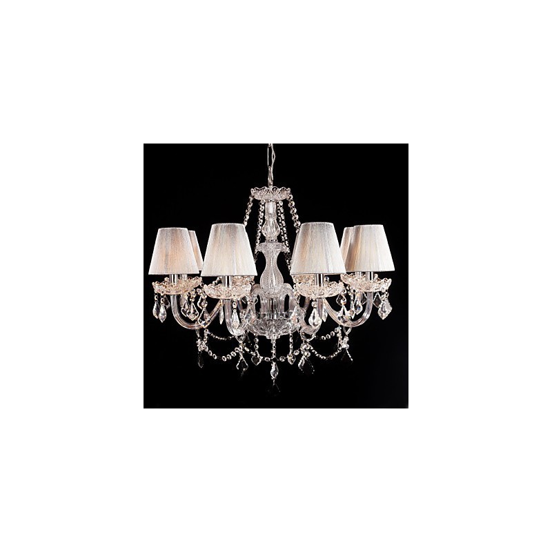 Luster Crystal Luxury Modern Living 8 svetiel s látkovým tienidlom