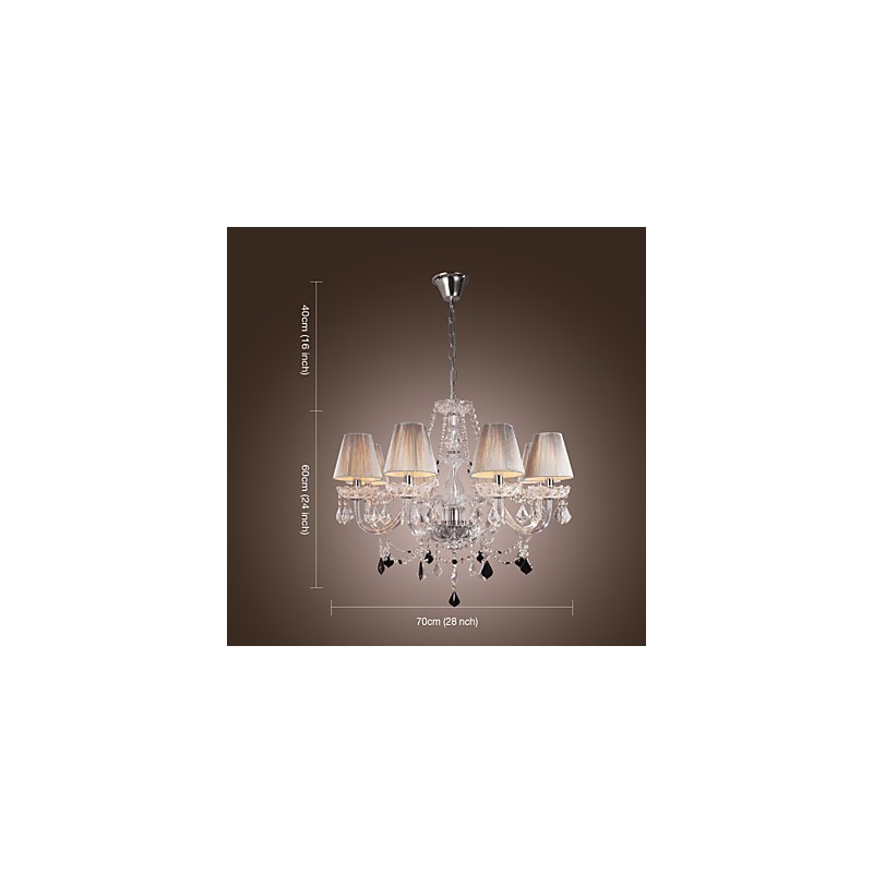 Luster Crystal Luxury Modern Living 8 svetiel s látkovým tienidlom