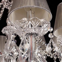 Luster Crystal Luxury Modern Living 8 svetiel s látkovým tienidlom