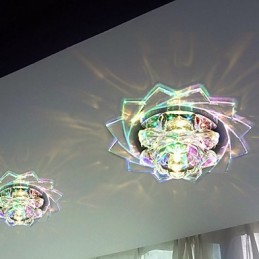 20*8,5CM minikryštálové stropné svietidlo Bodové svetlo 3W kreatívne svetlo trubice Farebné farebné štvorcové kupolové svetlo