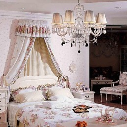 Luster Crystal Luxury Modern Living 8 svetiel s látkovým tienidlom