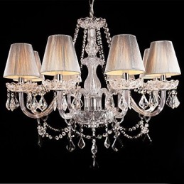 Luster Crystal Luxury Modern Living 8 svetiel s látkovým tienidlom