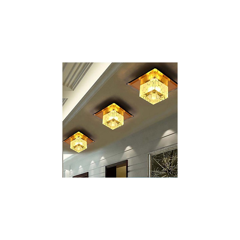 Mini krištáľové stropné svietidlo Bodové svetlo 3W kreatívne svetlo trubice lampy Farebné štvorcové kupolové svetlo