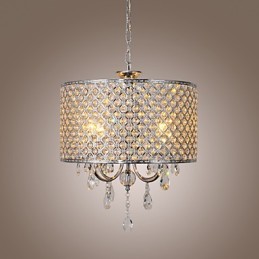 Bubnový luster Krištáľová moderná závesná lampa so 4 svetlami