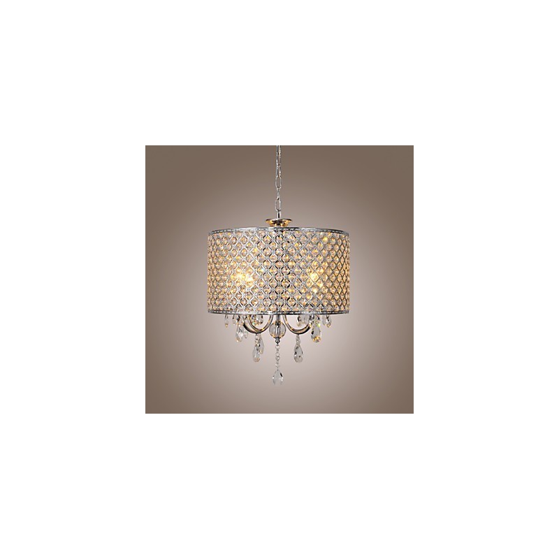 Bubnový luster Krištáľová moderná závesná lampa so 4 svetlami