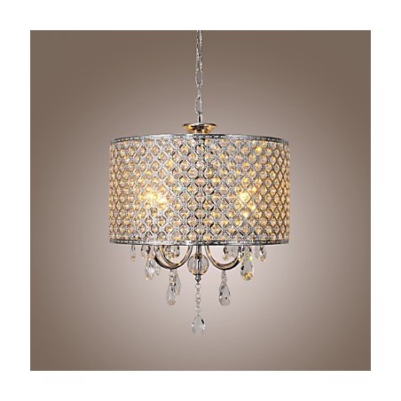 Bubnový luster Krištáľová moderná závesná lampa so 4 svetlami Bubnový luster Krištáľová moderná závesná lampa so 4 svetlami