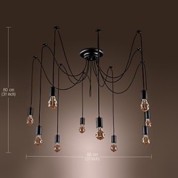 Luster Vintage Design Žiarovky zahrnuté Living 10 svietidiel Závesné svetlo