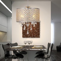 Bubnový luster Krištáľová moderná závesná lampa so 4 svetlami