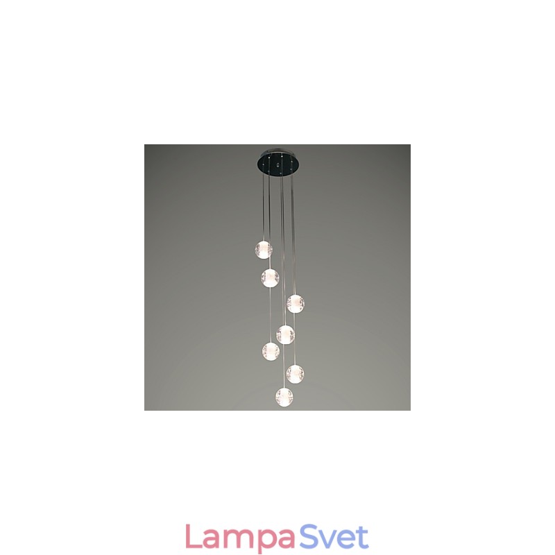 Moderné závesné svietidlo Závesná lampa G4 Retroifit 7 svetiel Chrómovaný krištáľ na schodisko