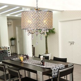 Bubnový luster Krištáľová moderná závesná lampa so 4 svetlami