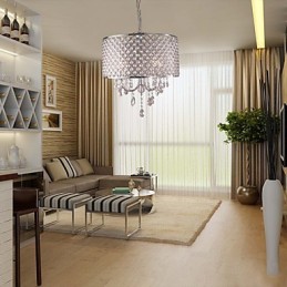 Bubnový luster Krištáľová moderná závesná lampa so 4 svetlami