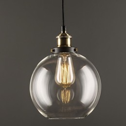 Závesná lampa Industrial Factory Starožitná mosadz Jedno svietidlo Sklenené tienidlo Závesné svetlo kaviarne