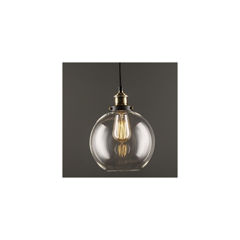 Závesná lampa Industrial Factory Starožitná mosadz Jedno svietidlo Sklenené tienidlo Závesné svetlo kaviarne