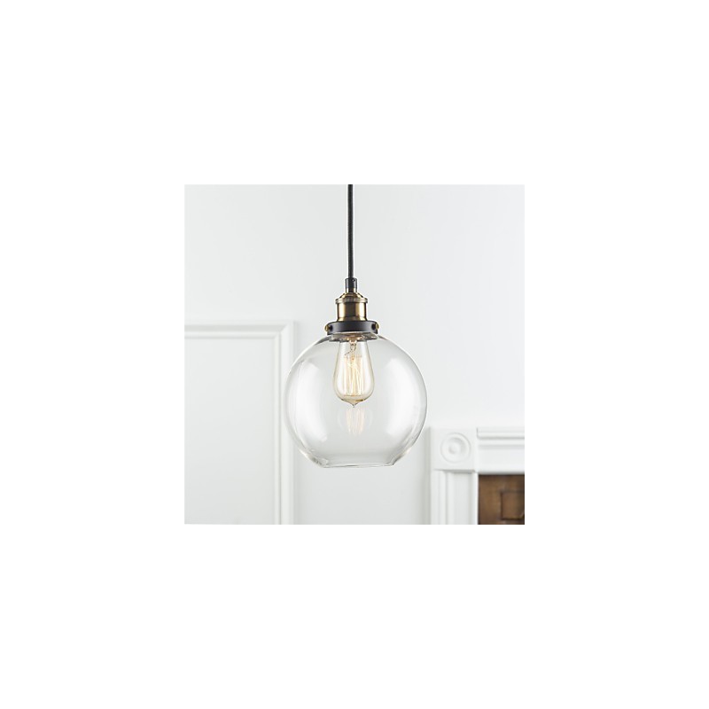 Závesná lampa Industrial Factory Starožitná mosadz Jedno svietidlo Sklenené tienidlo Závesné svetlo kaviarne