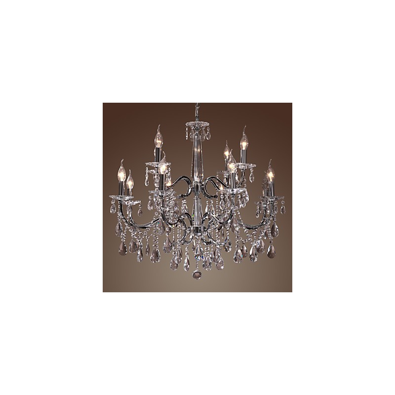 Luster Crystal Modern 2 Tiers Living 12 Lights