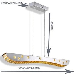 Krištáľový prívesok Light Chrómový kovový prívesok Light Jantar alebo Clear Crystal