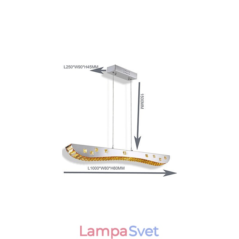 Krištáľový prívesok Light Chrómový kovový prívesok Light Jantar alebo Clear Crystal