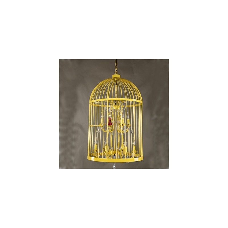 Vintage Iron Cage Lampa Luster Crystal