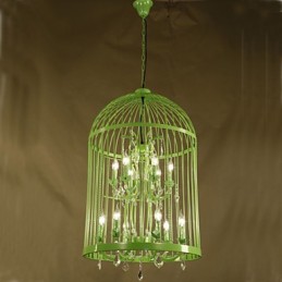 Vintage Iron Cage Lampa Luster Crystal