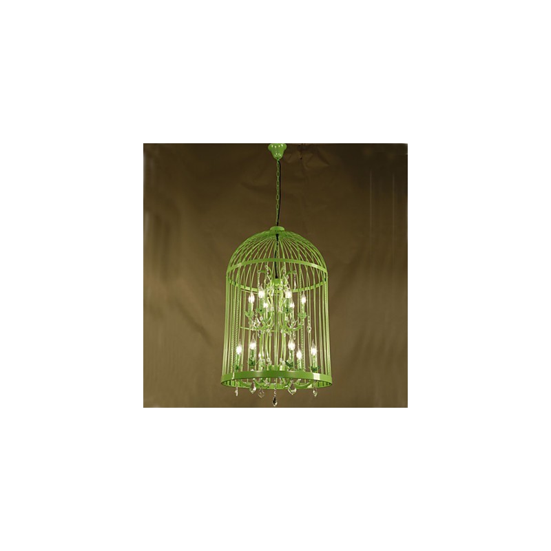 Vintage Iron Cage Lampa Luster Crystal