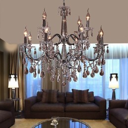 Luster Crystal Modern 2 Tiers Living 12 Lights