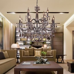 Luster Crystal Modern 2 Tiers Living 12 Lights