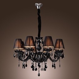 Luster Luxury Modern Black Crystal Living 8 svietidiel