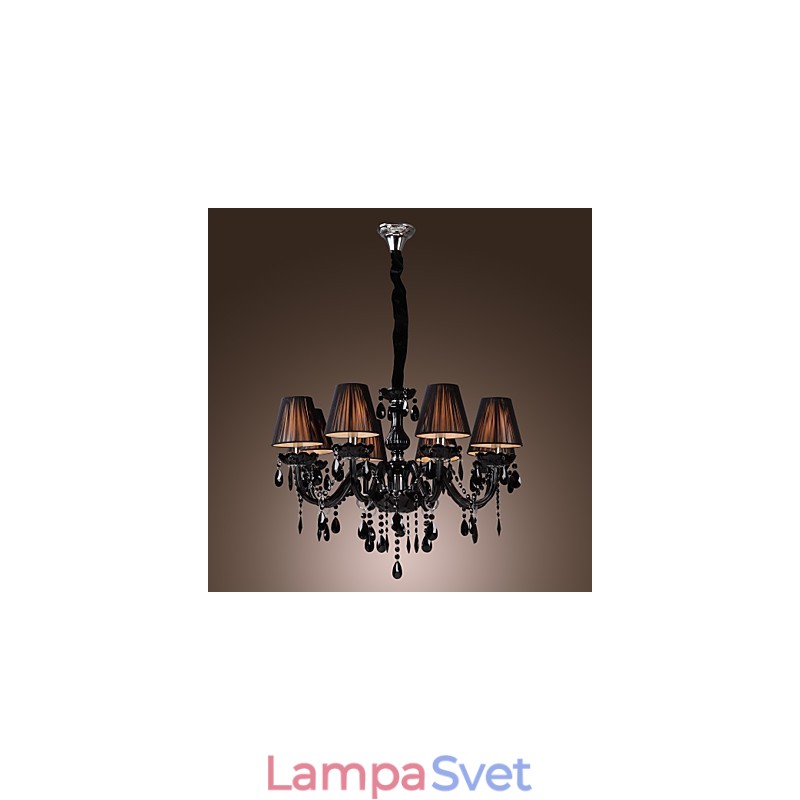 Luster Luxury Modern Black Crystal Living 8 svietidiel