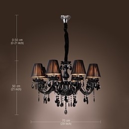 Luster Luxury Modern Black Crystal Living 8 svietidiel