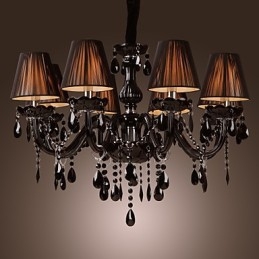 Luster Luxury Modern Black Crystal Living 8 svietidiel