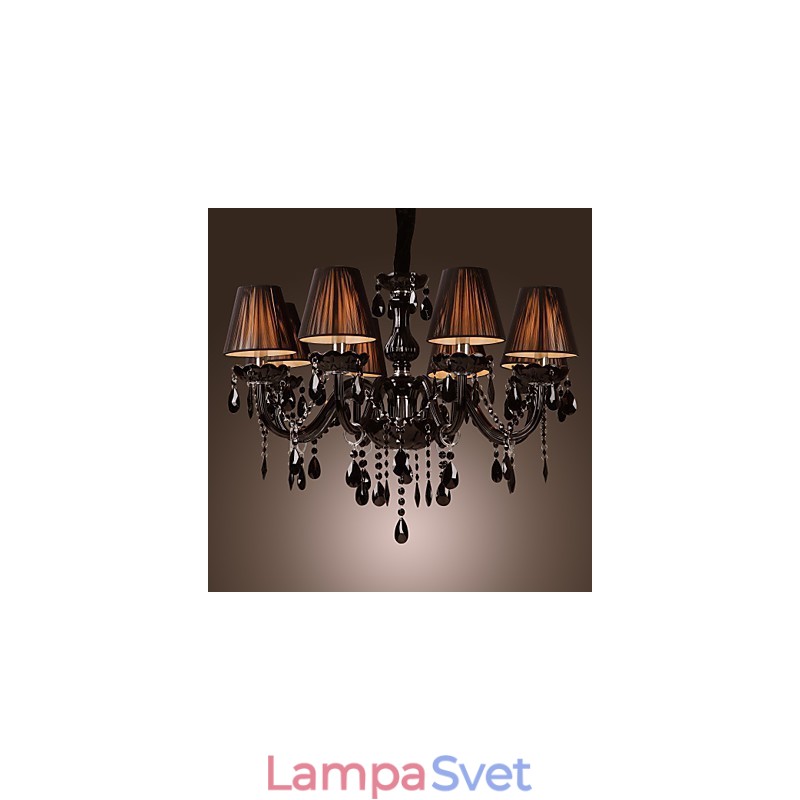 Luster Luxury Modern Black Crystal Living 8 svietidiel