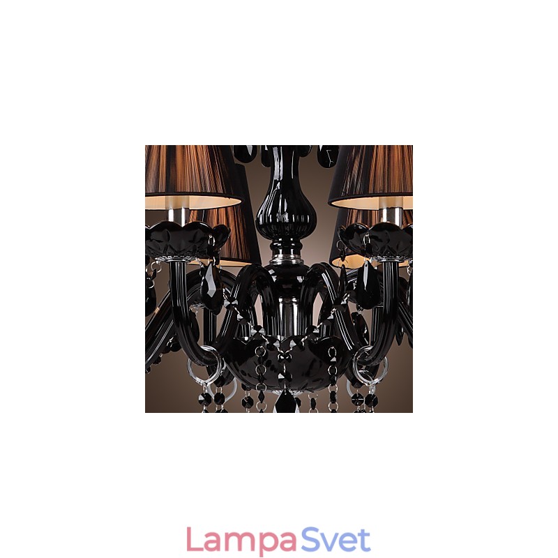 Luster Luxury Modern Black Crystal Living 8 svietidiel