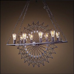 Závesná lampa s kolesom mrakodrapu v priemyselnom štýle